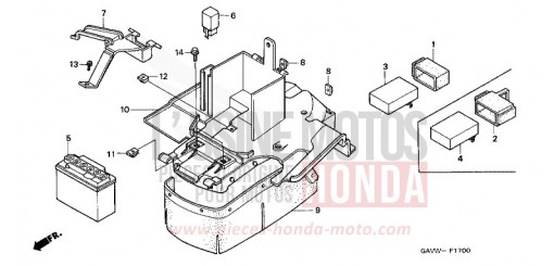 BATTERIE/GARDE-BOUE ARRIERE SJ50V de 1997